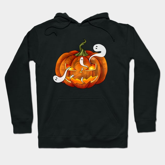 pumpkin ghost Hoodie by Drawers of Drawing